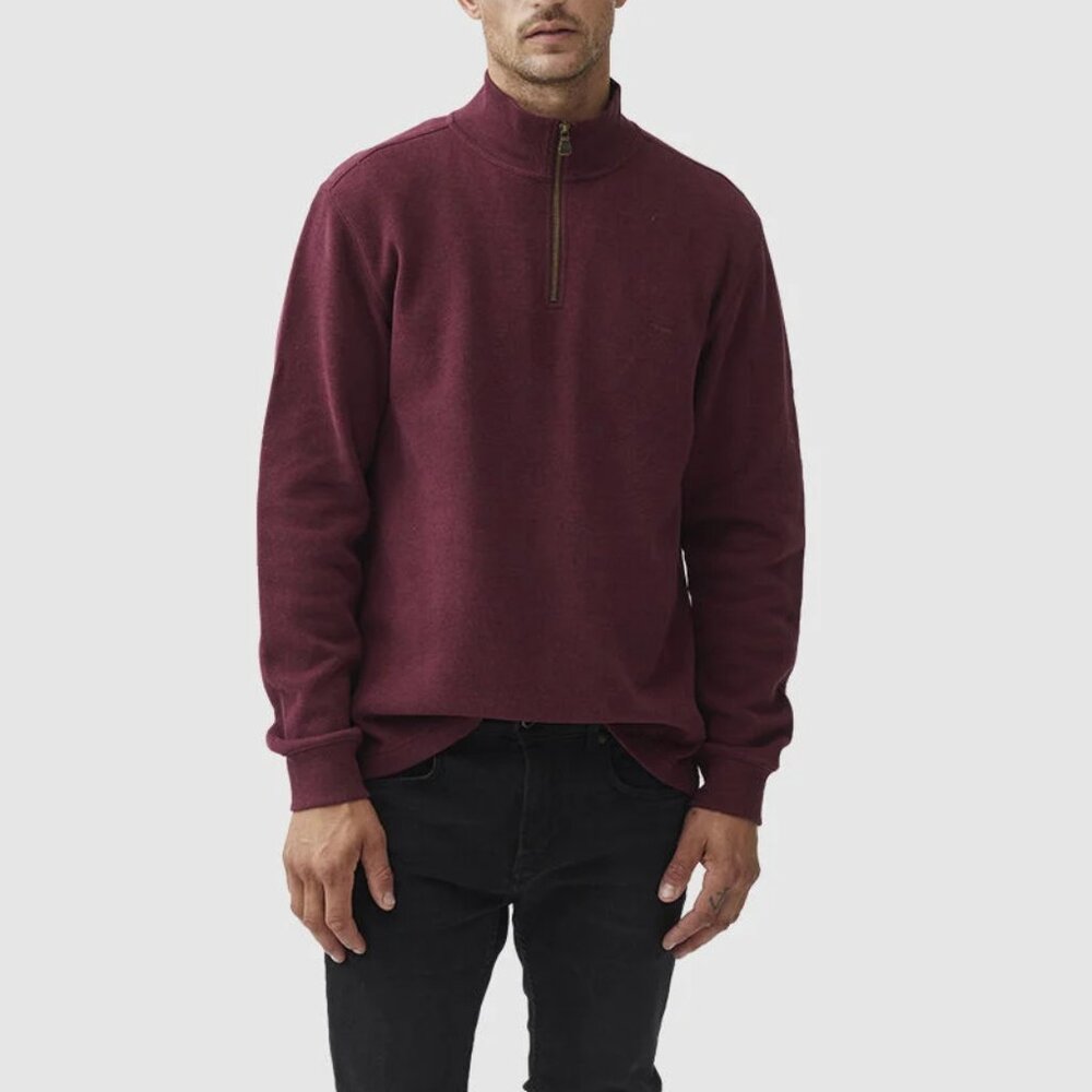 Rodd & Gunn Alton Ave Sweatshirt Mens 2XL Berry Long Sleeve 1/4 Zip Pullover XXL